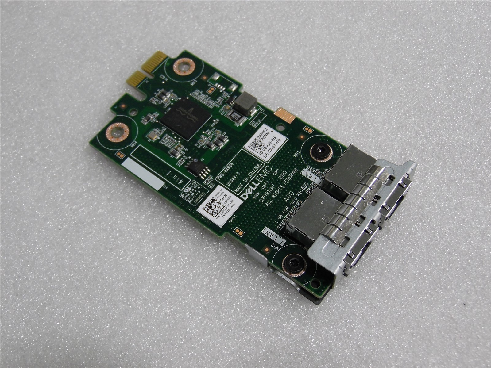 DELL R650 R750 BROADCOM 5720 DUAL PORT 1GB RJ45 NETWORK ADAPTER CARD 34MF2