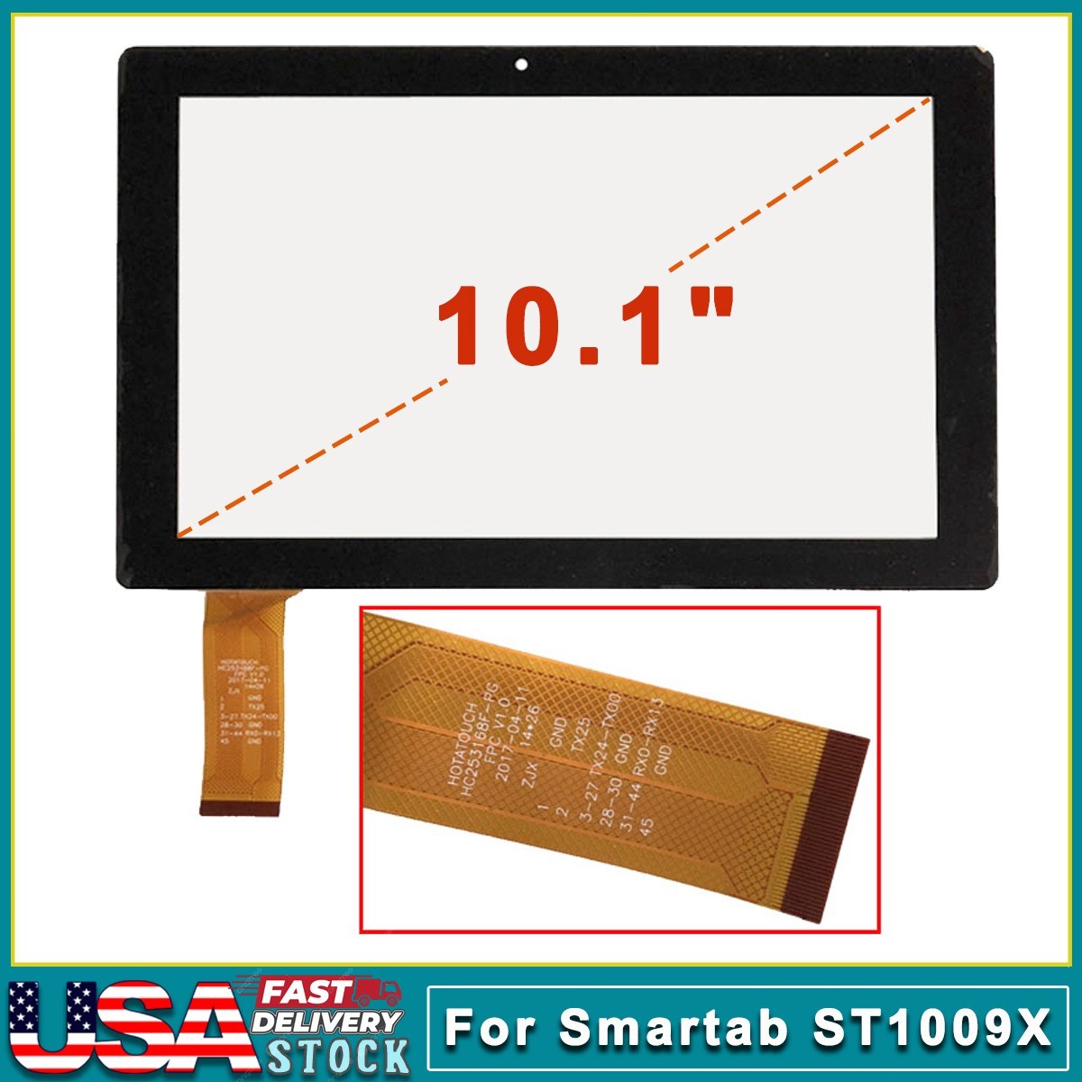 10.1" Touch Screen Panel Digitizer Glass For Smartab ST1009X Tablet Replacement
