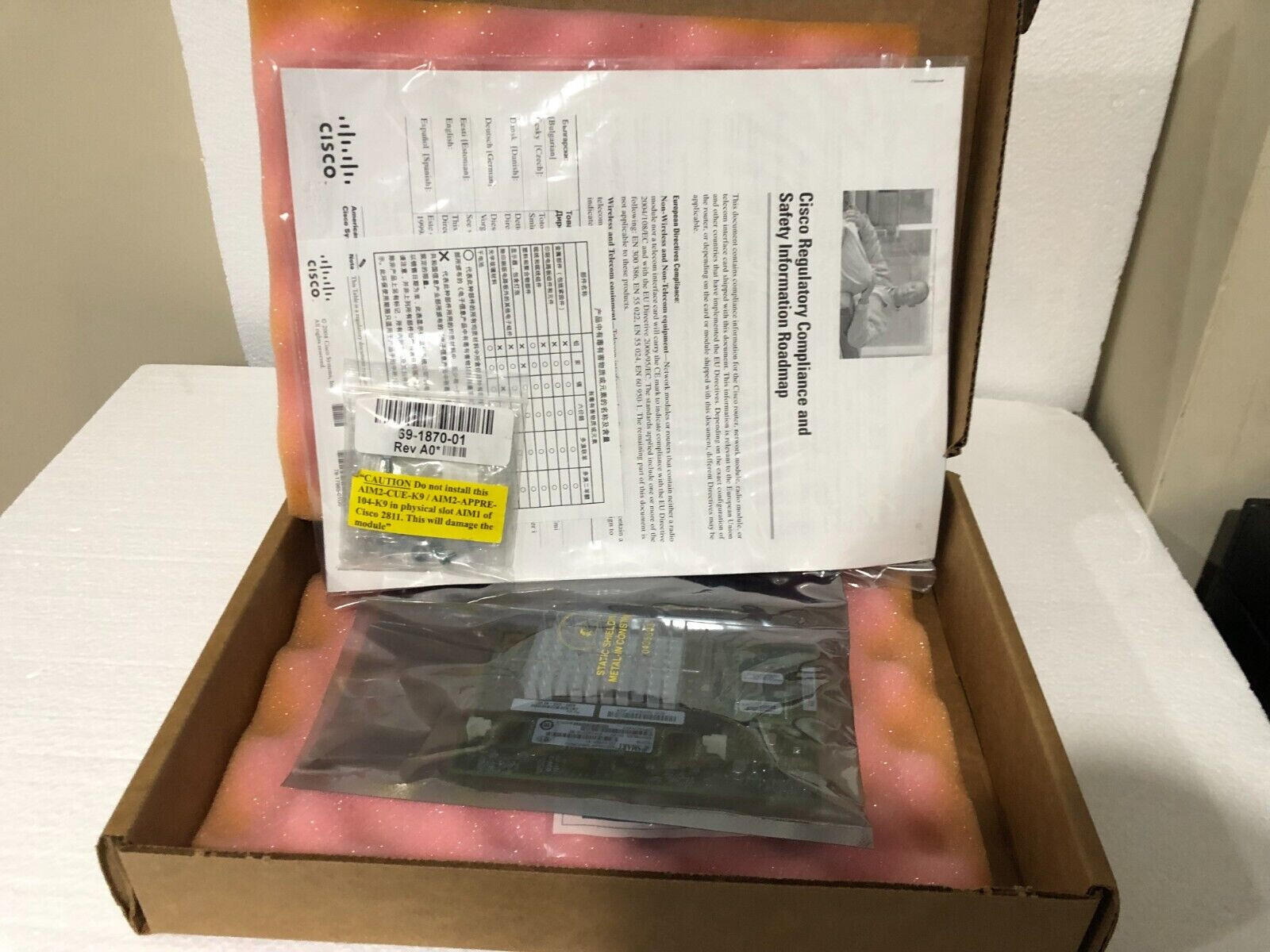 NEW CISCO AIM2-CUE-K9 Unity Express VoiceMail Module 6 Ports  AIM2-CUE NOB