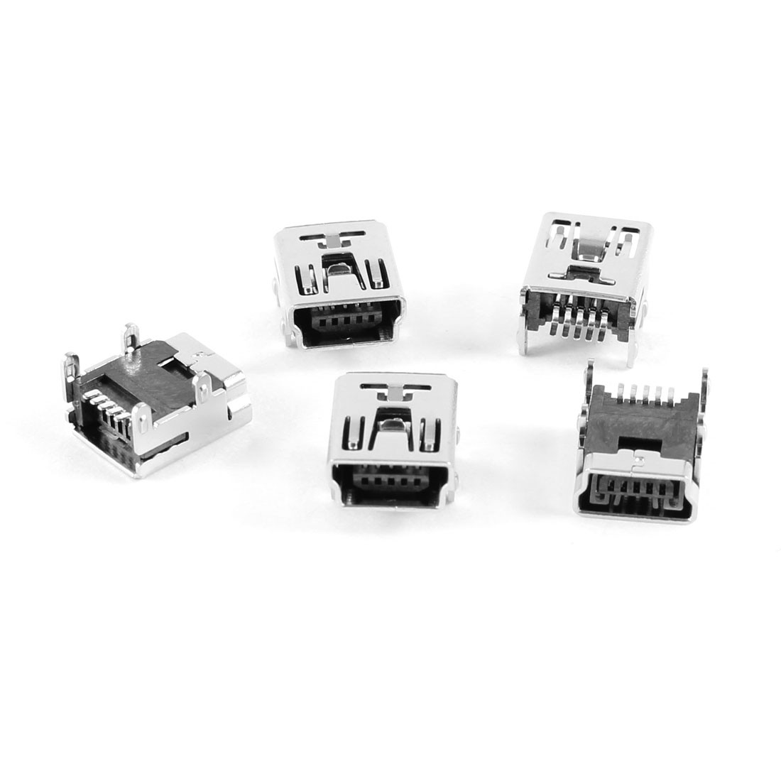 5 Pcs Mini USB Type B Female Socket 5-Pin 180 Degree SMD SMT Jack Connector