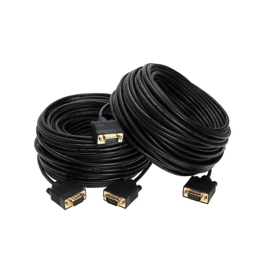 2-Pack- 50FT SVGA M/M 15 Pin Cable TV Video Projector PC Monitor HD Display Cord