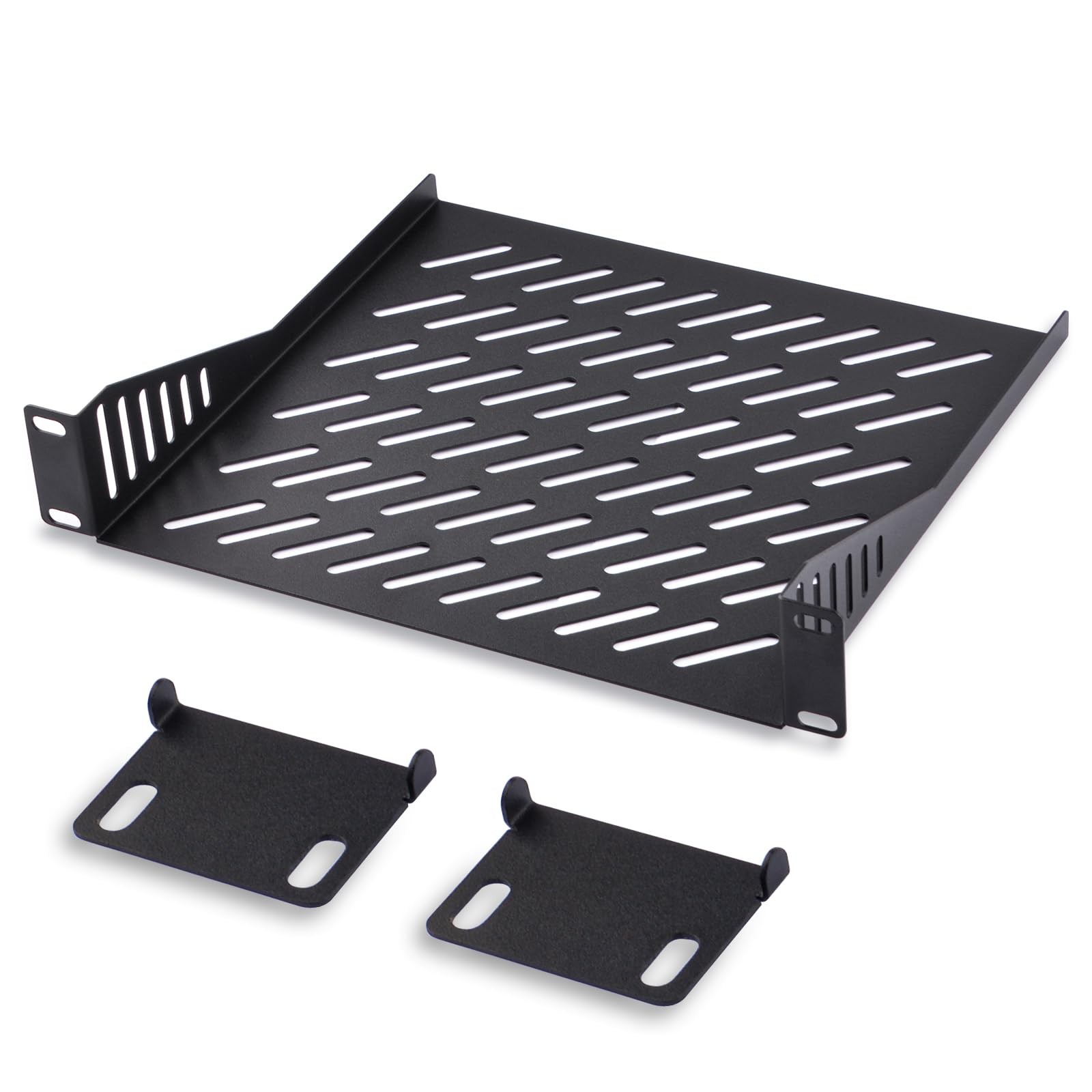 GeeekPi 2PCS 1U Server Rack Shelf, 7.87" Depth Vented x 10" x