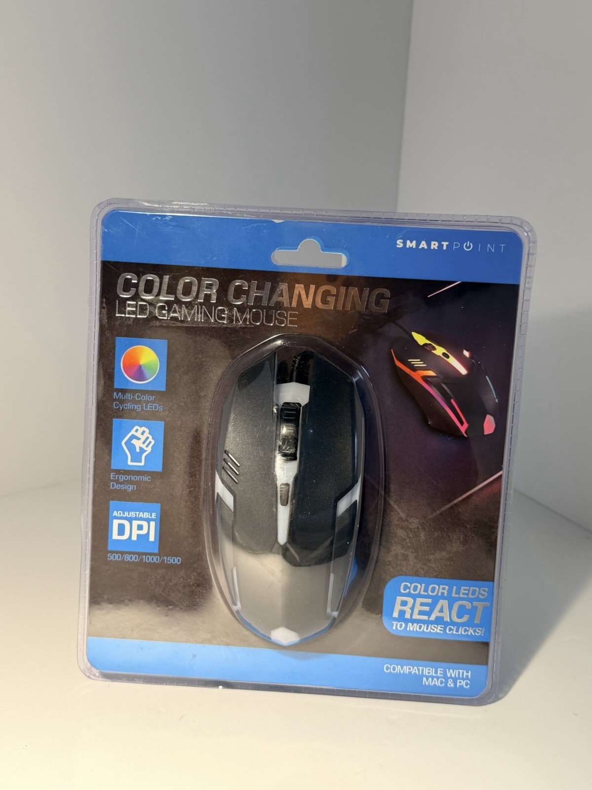 Smartpoint Wired Optical Gaming Mouse 1500 DPI 4 Buttons LED Adjustable DPI