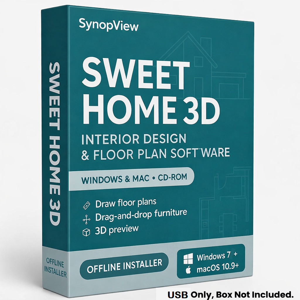 Sweet Home 3D 2026-Graphic Interior Design CAD Architect Software-Windows/MacOS