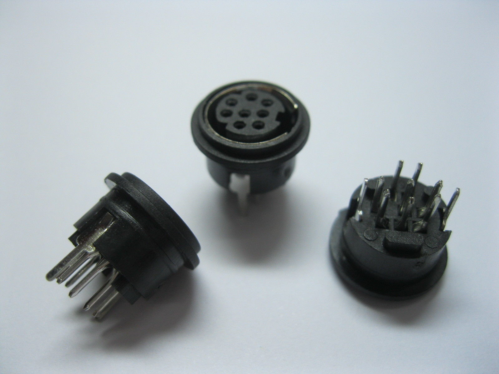 50 Pcs Mini 8 Pin Circular PCB Mount DIN Connector Snap and Lock Vertical New