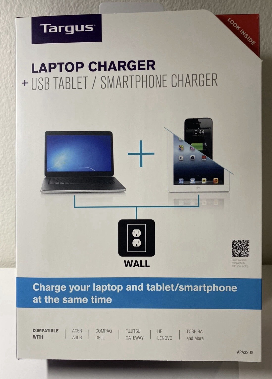 Targus APA32US Laptop Charger With USB Fast Charging Port