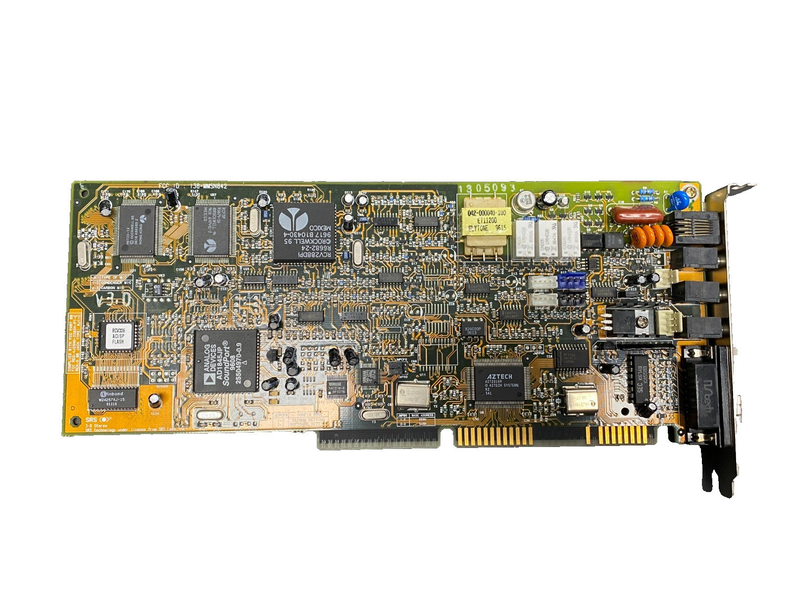 Vintage Packard Bell Aztech AZT2316R 16-Bit ISA Sound Card / Modem 138-MMSN842