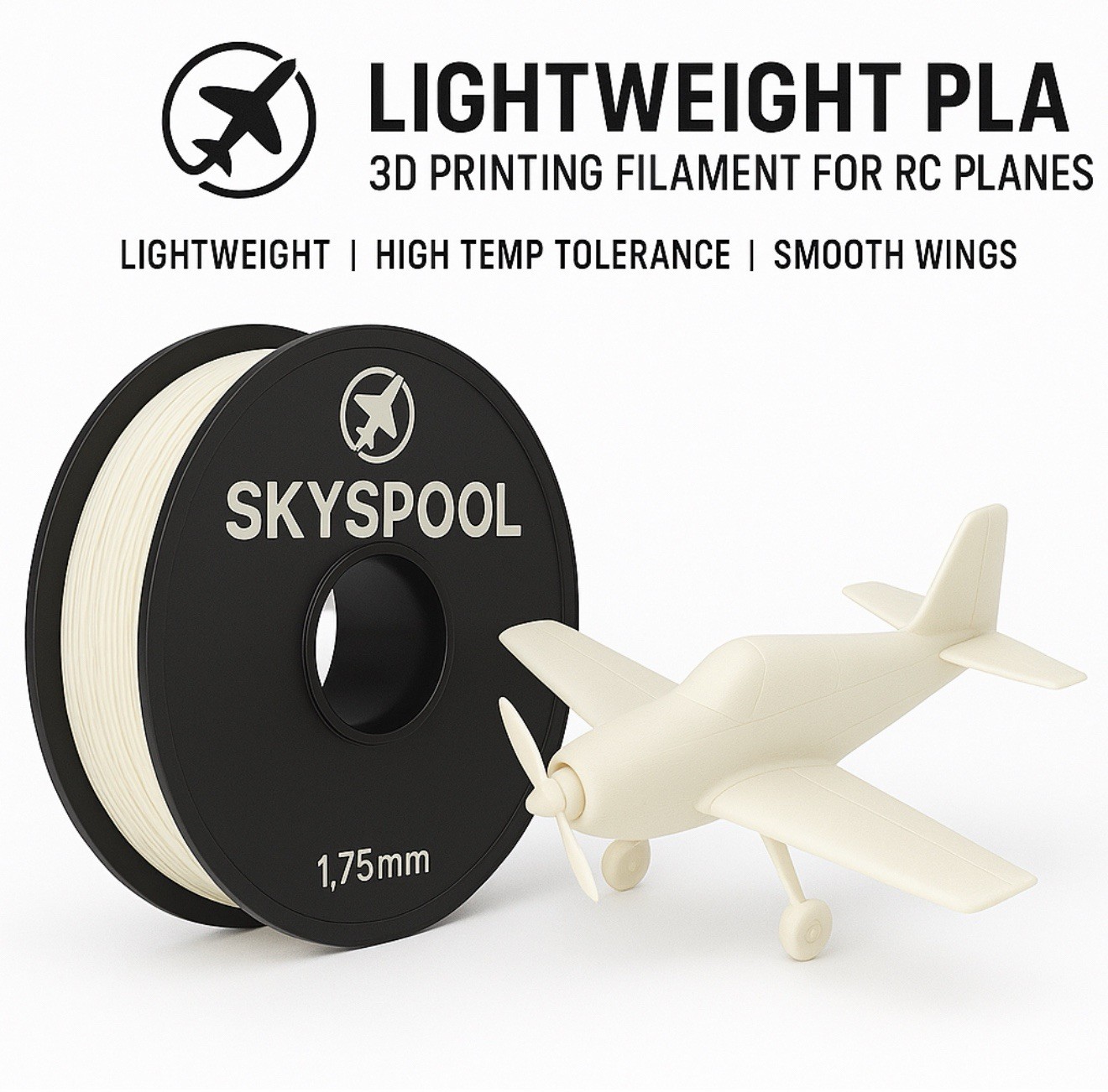 Top Quality A++ Light Weight PLA Filament 1.75 3d Printer Skyspool 1kg.