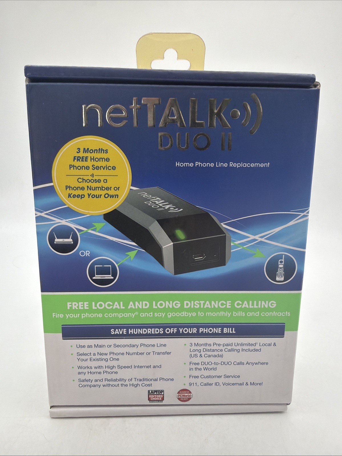 netTALK DUO II Home Phone Adapter USB Interface 1 Line - New
