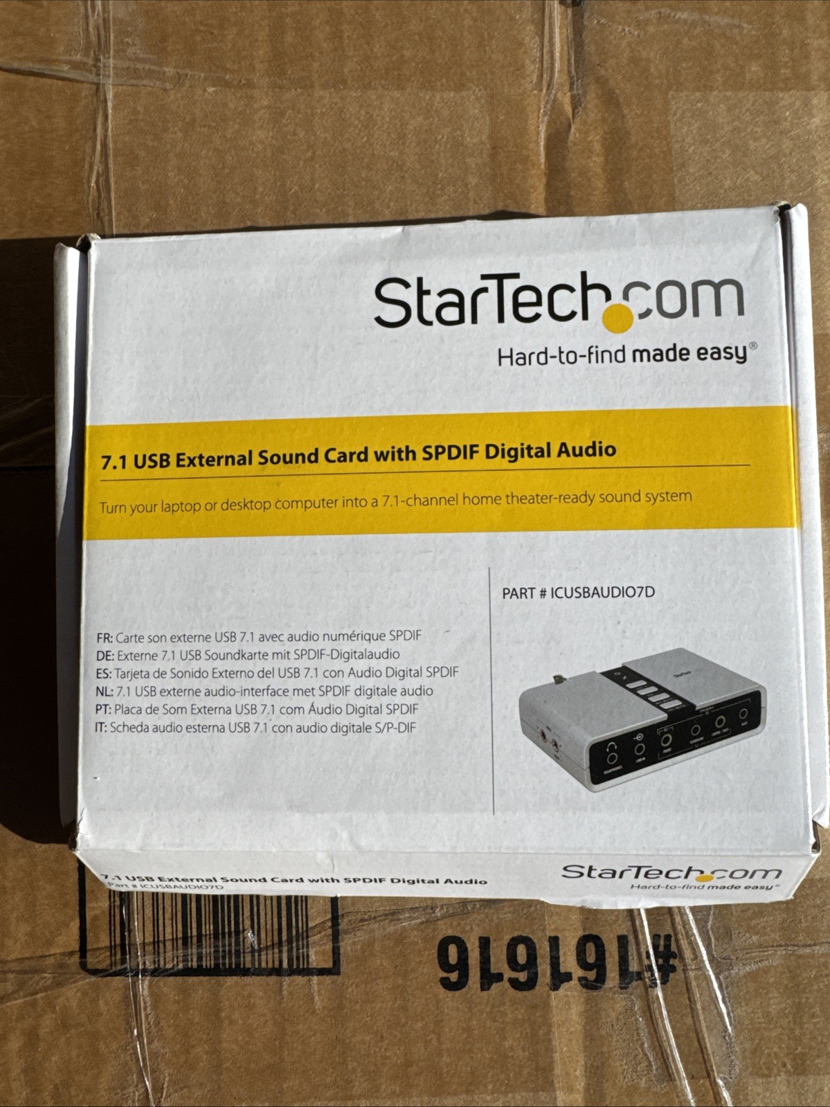 StarTech.com 7.1 USB Sound Card - External Sound Card for Laptop with SPDIF