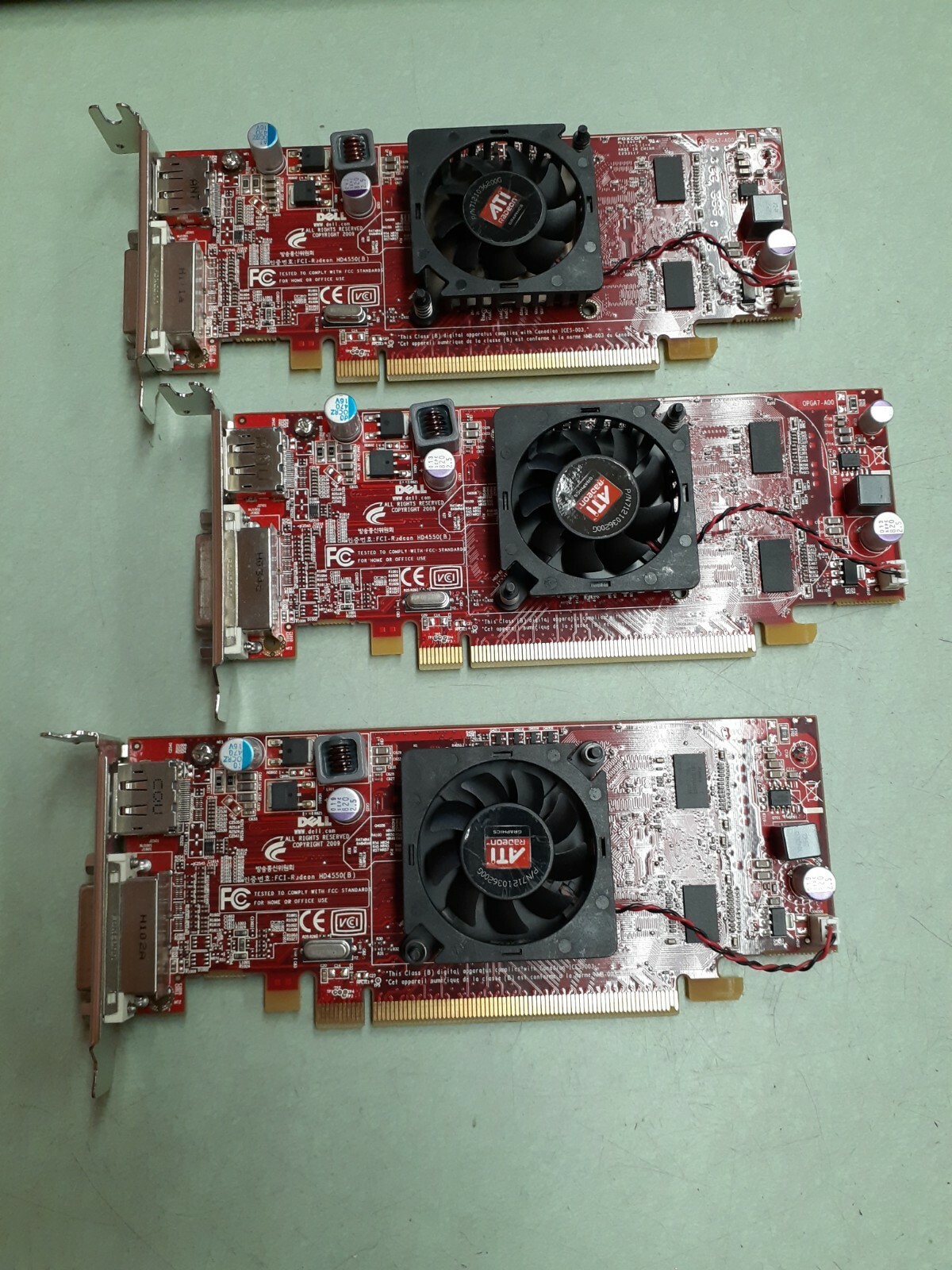 (3) Dell ATI Radeon HD4550 512MB DVI Graphics Video Card 0C7MG0 C7MG0