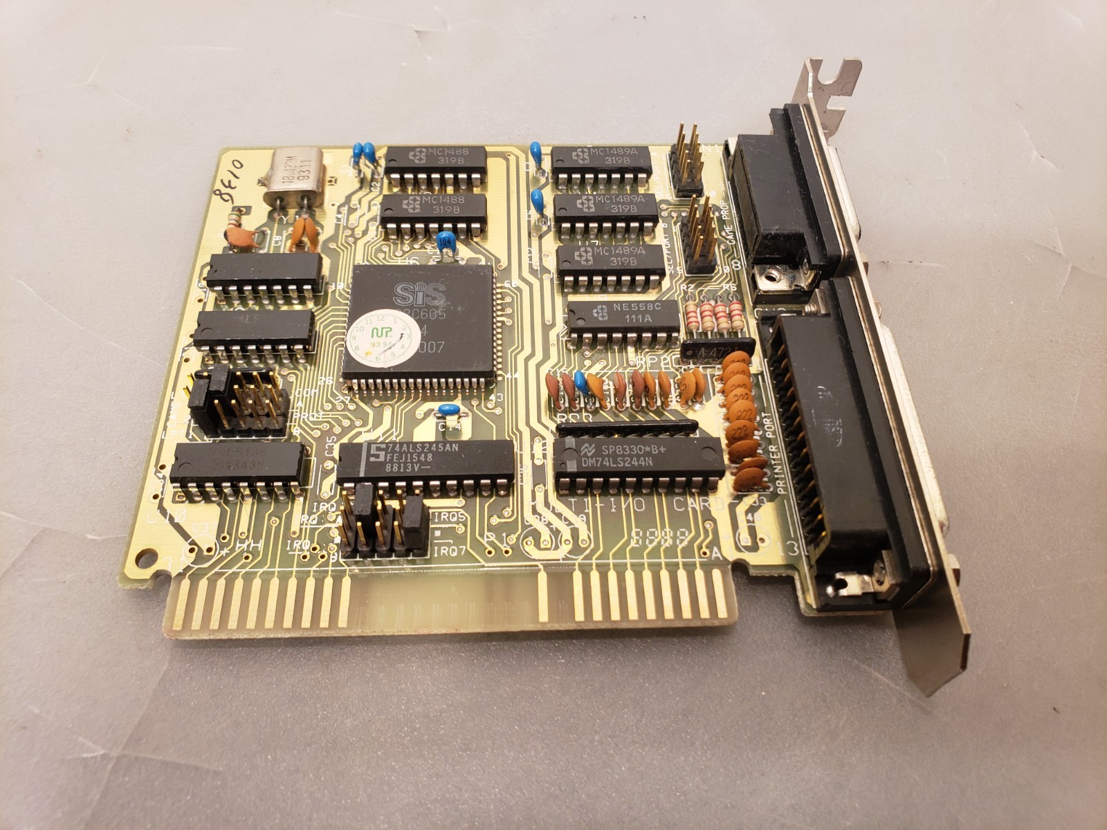 Vintage SiS 82C605 Multi I/O Controller 8-BIT ISA Parallel Serial Game Card Adap