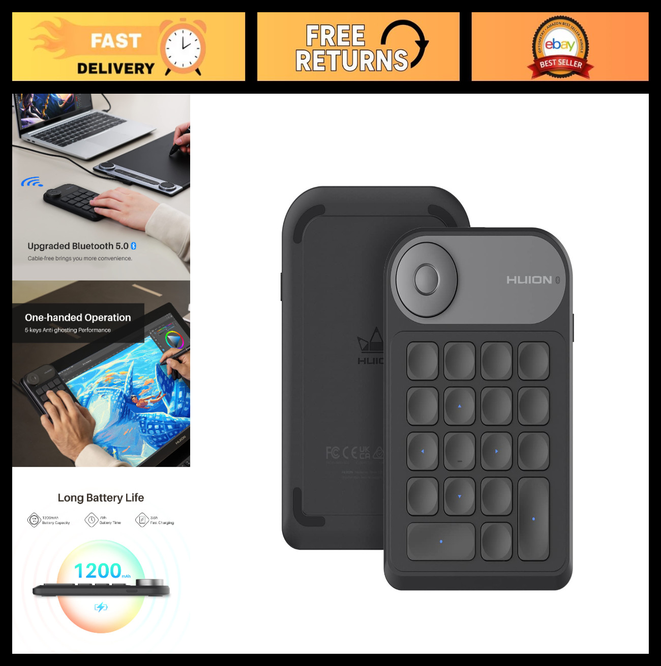 Wireless Programmable Keypad with Dial | 18 Shortcut Keys, Anti-Ghosting Macro K