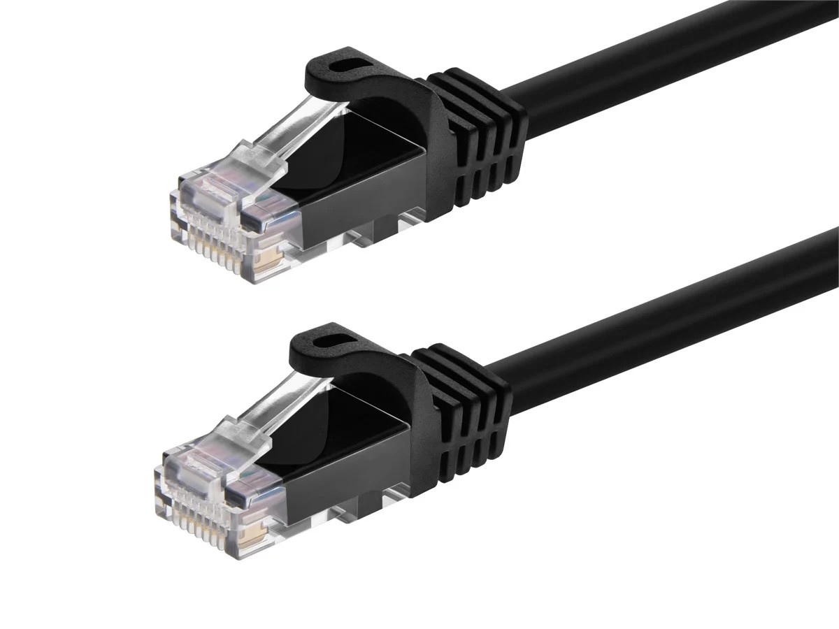 Flexboot Cat6 Ethernet Patch Cable Network RJ45 Stranded UTP 24AWG 1ft Black