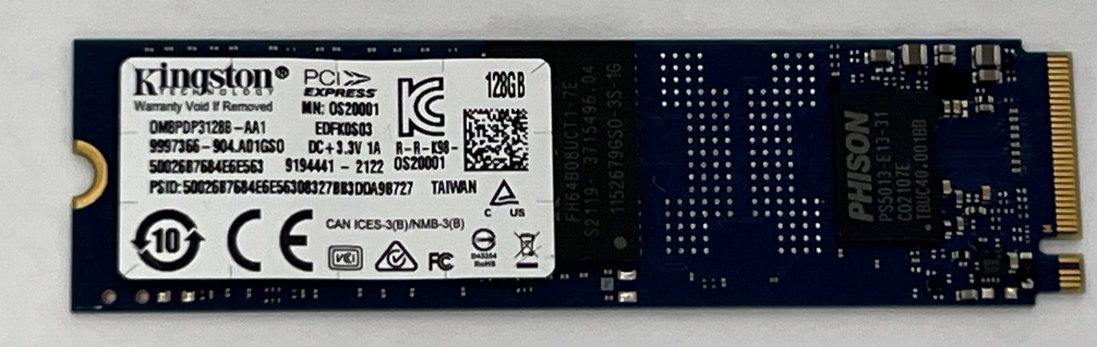 Kingston 128GB SSD M.2 2280 NVMe PCIe OM8PDP3128B-AA1 9997336