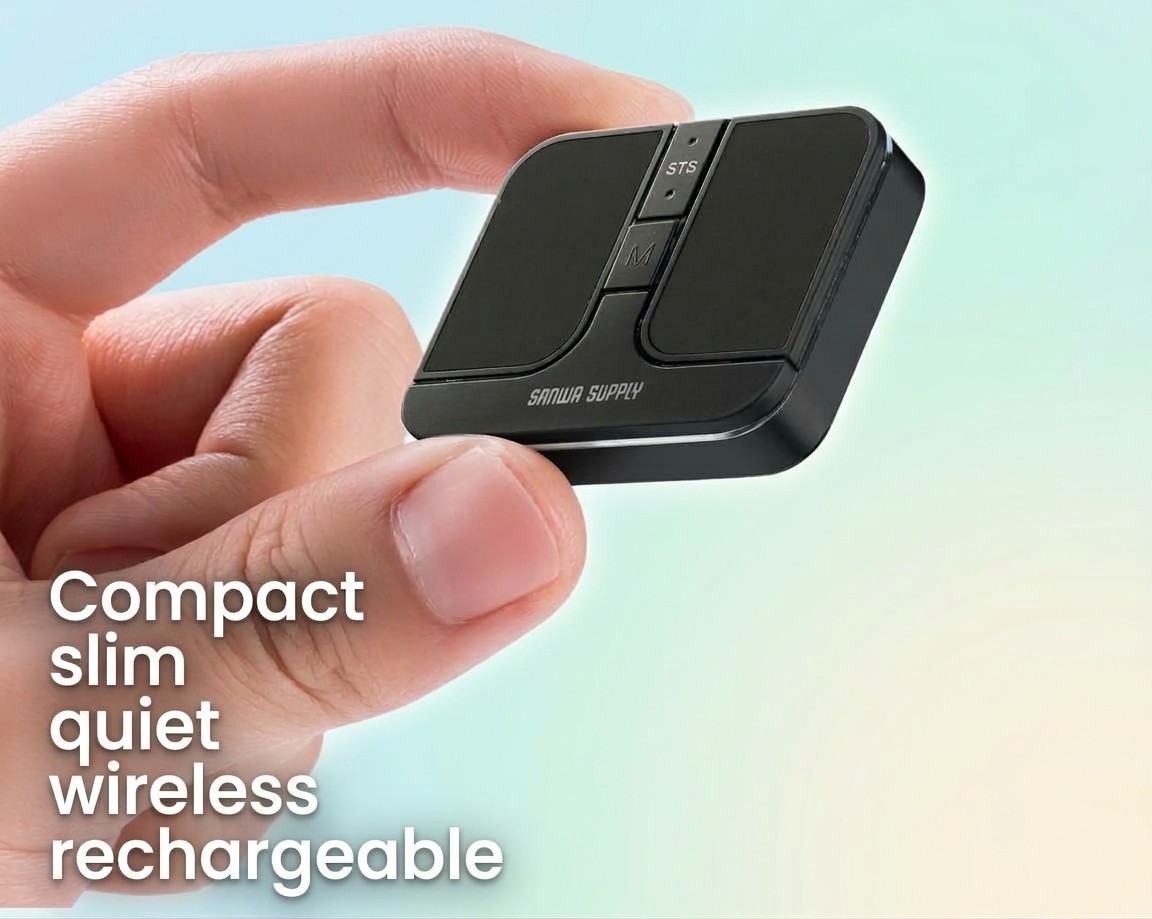 Sanwa Direct Mini Mouse Rechargeable Bluetooth Mouse, Gunmetal, 400-MAWB