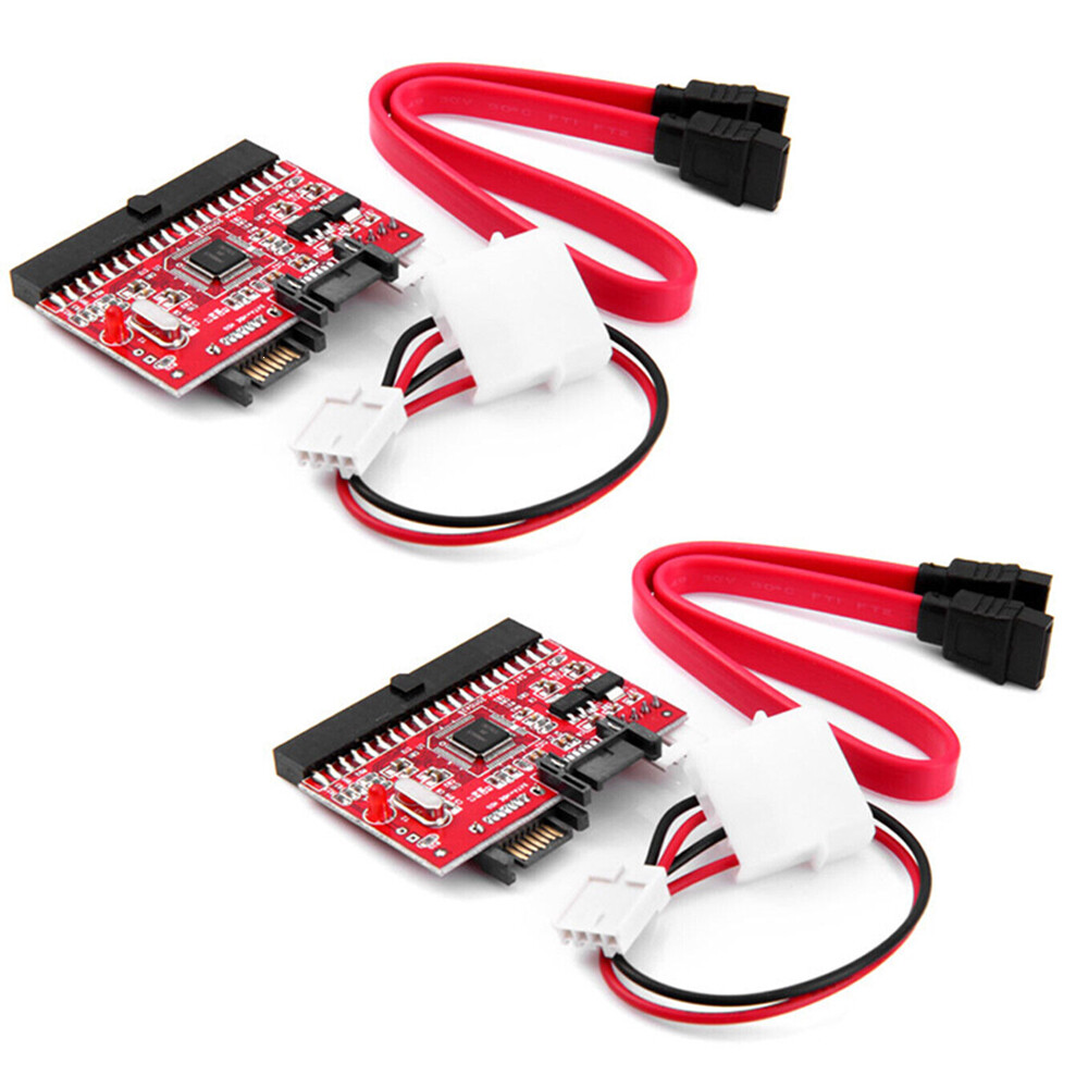 2pcs IDE TO Serial ATA SATA Interface Hard Drive HDD Adapter Converter W/ Cable