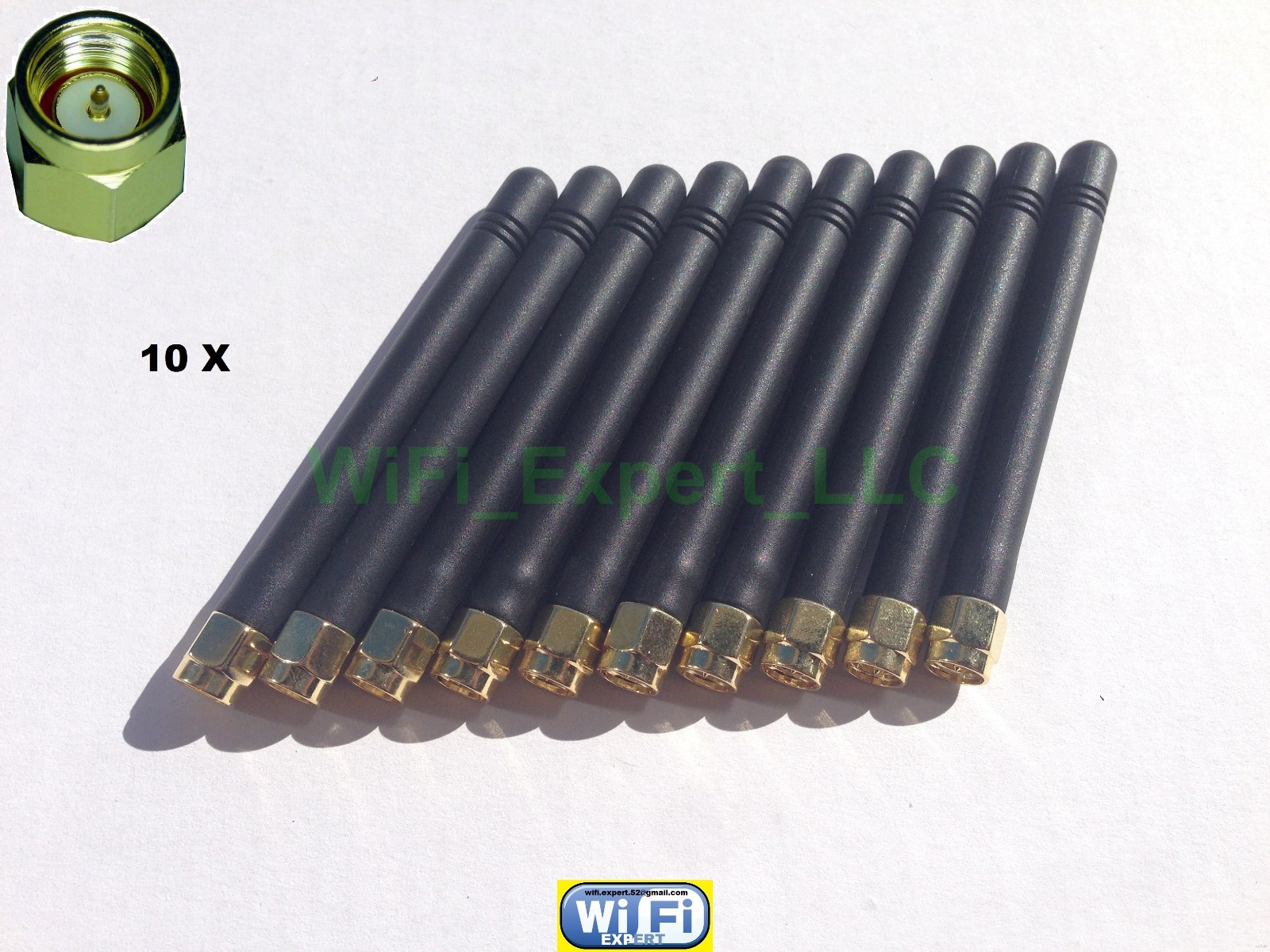 10 x HIGH GAIN 2dBi 900/1800 MHz SMA Male Plug Straight GSM GPRS Antenna 3" USA