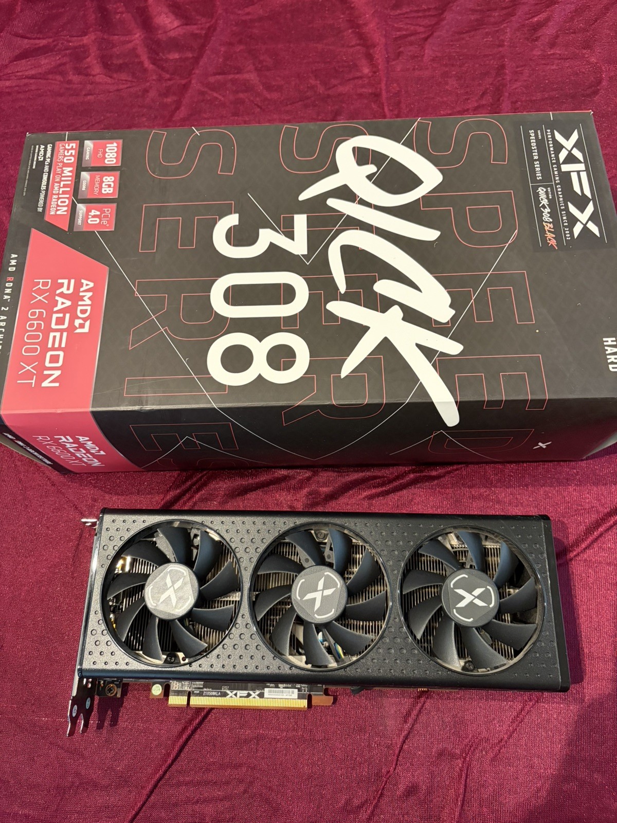 AMD XFX Speedster QICK 308 AMD Radeon™ RX 6600 XT GPU Graphics Card Video 