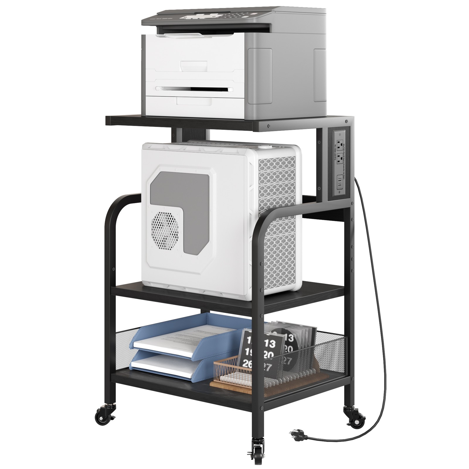 Printer Stand Printer Table Printer Trolley Rollable With Charging Station New