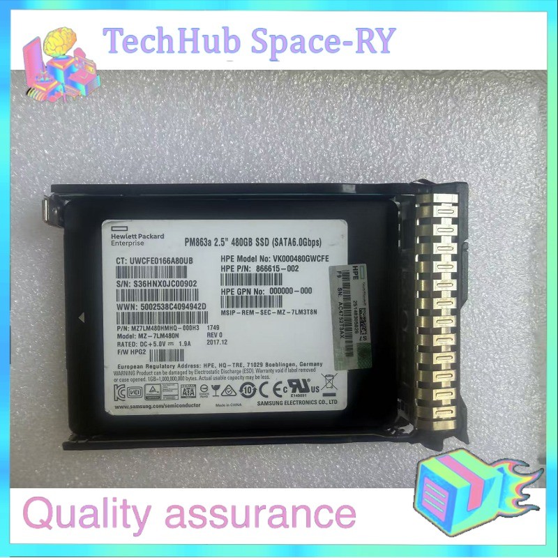 NEW HPE/Samsung 2.5" 480GB SATA 6G G10 Server SSD Replace P04560-B21 P05320-001