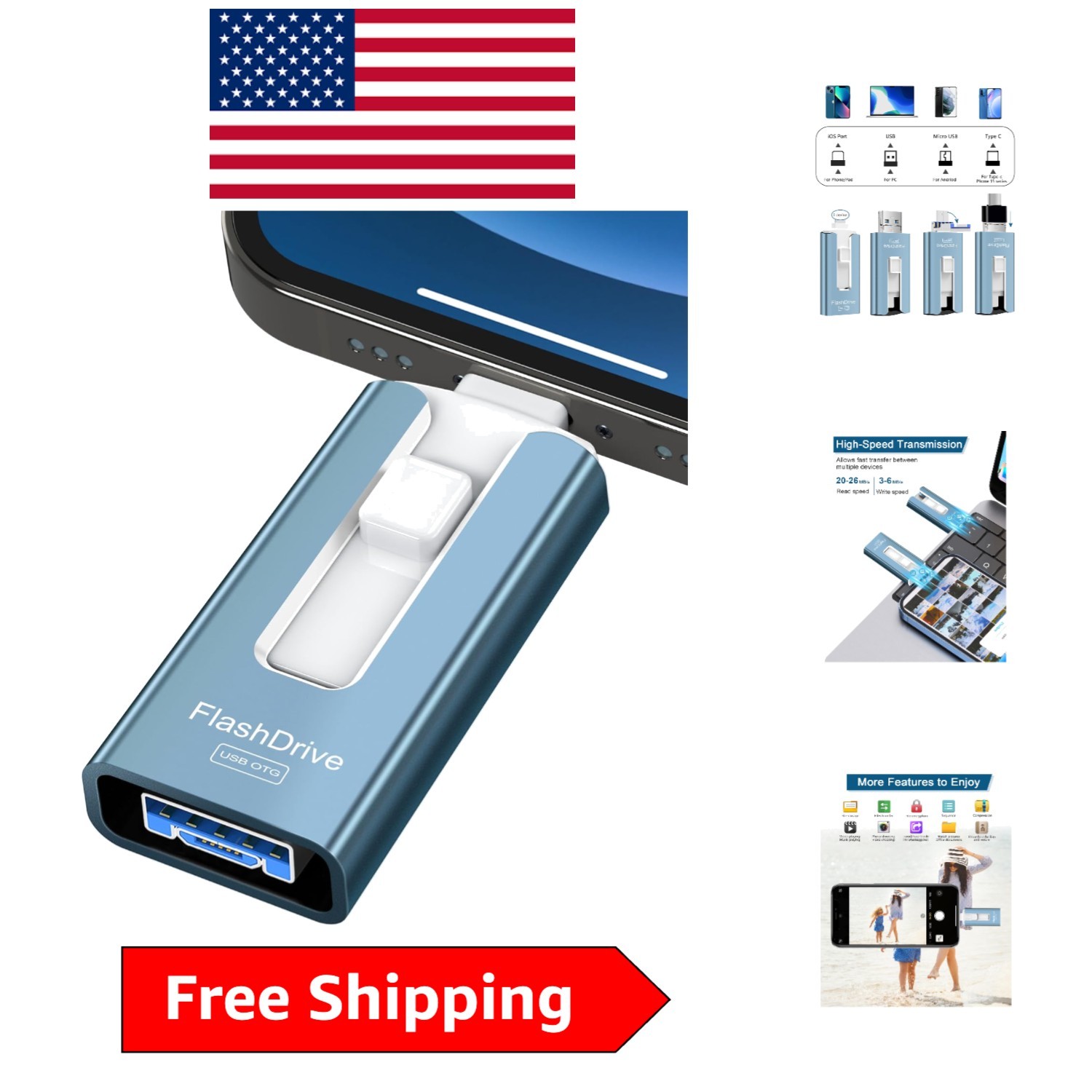 Elegant 512GB USB Flash Drive – High-Speed Data Storage for All Devices