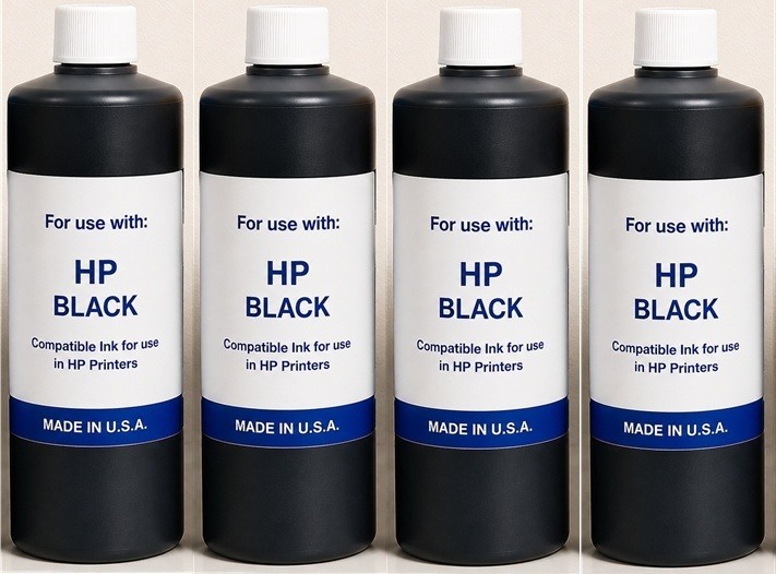 NEW PREMIUM COMPATIBLE HP BLACK PIGMENT INK REFILL (4,000ML) GALLON HIGH QUALITY