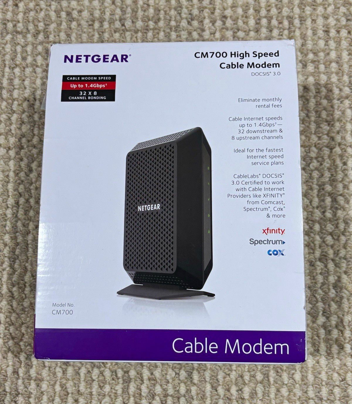 NETGEAR CM700 DOCSIS 3.0 Cable Modem 32x8 1.4Gbps XFINITY CM700-100NAS-New