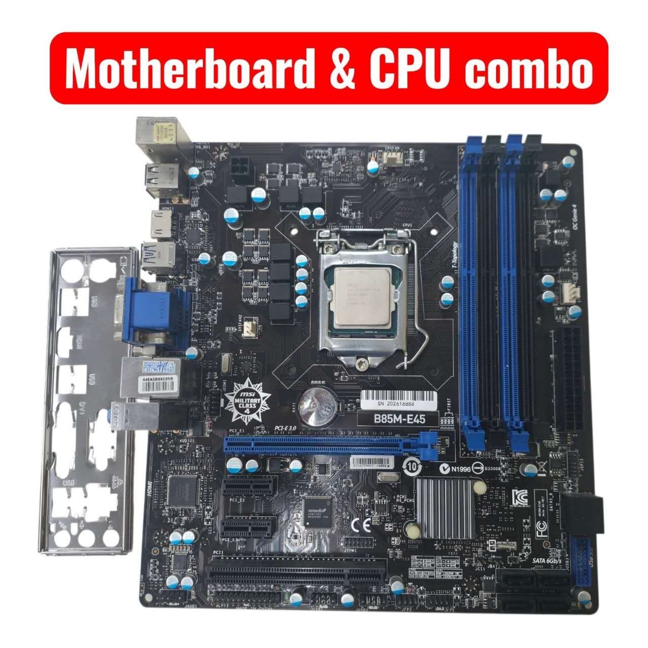 Intel Core i7 4th Gen CPU + B85M-E45 mATX Motherboard LGA1150 DDR3 Combo