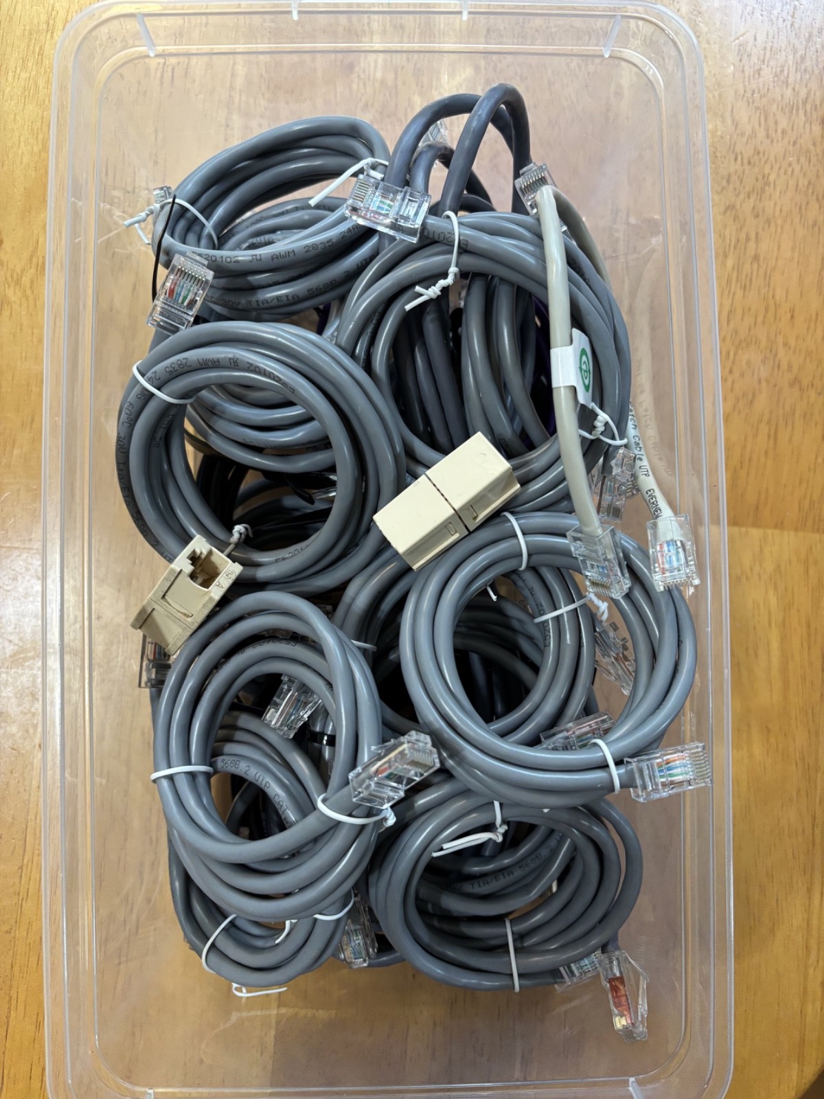 Bulk Lot ~22 Ethernet Patch Cables Cat5e/Cat6 Mixed Brands/Lengths + 2 Couplers