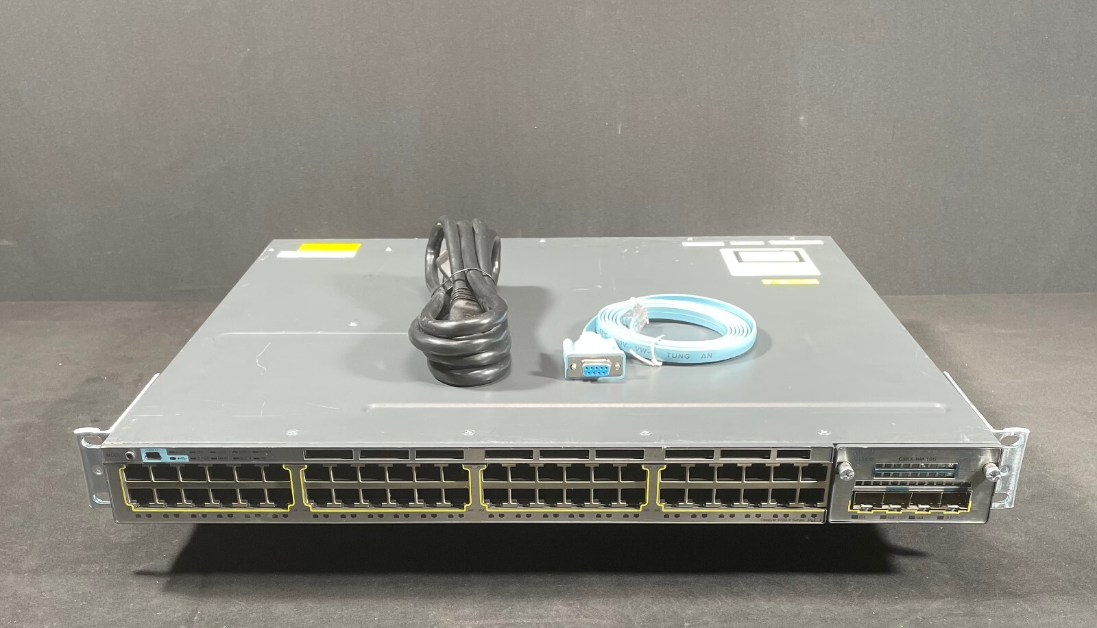 Cisco 3750X  WS-C3750X-48P-L 48 Port PoE+  Gigabit Switch w/ C3KX-NM-10G Module