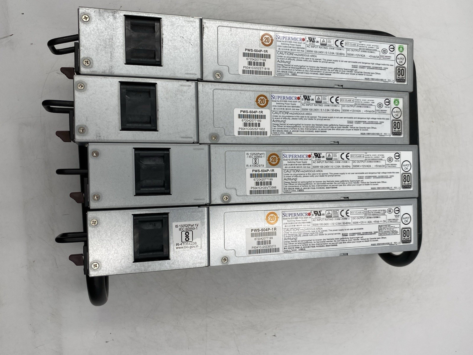 LOT OF 4 SuperMicro PWS-504P-1R 500W Switching Power Supply Module