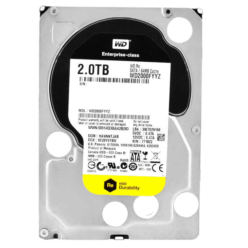 FIT FOR WD2000FYYZ Western Digital 2TB7.2K RPM 6Gb/s 3.5" SATA SERVER Hard Drive
