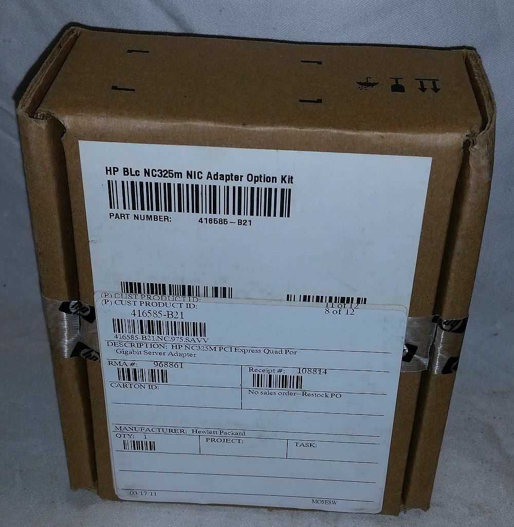 HP 416585-B21 BLc NC325m NIC Adapter Option Kit PCI Express Quad Gigabit Server