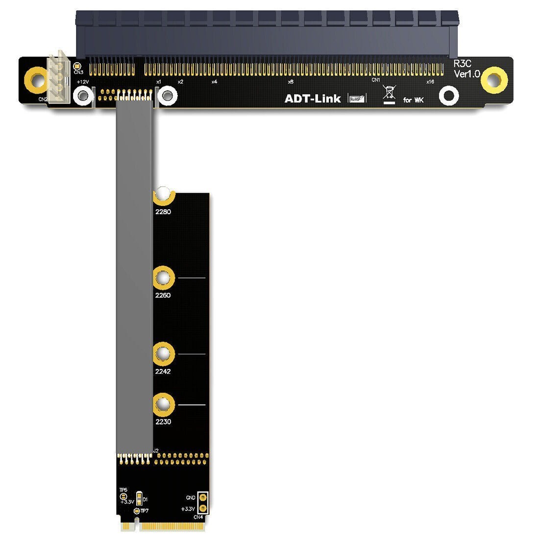 M.2 NVMe To PCIe 16x Riser Graphics Card Extender M2 x16 PCI-e Non-USB Transfer