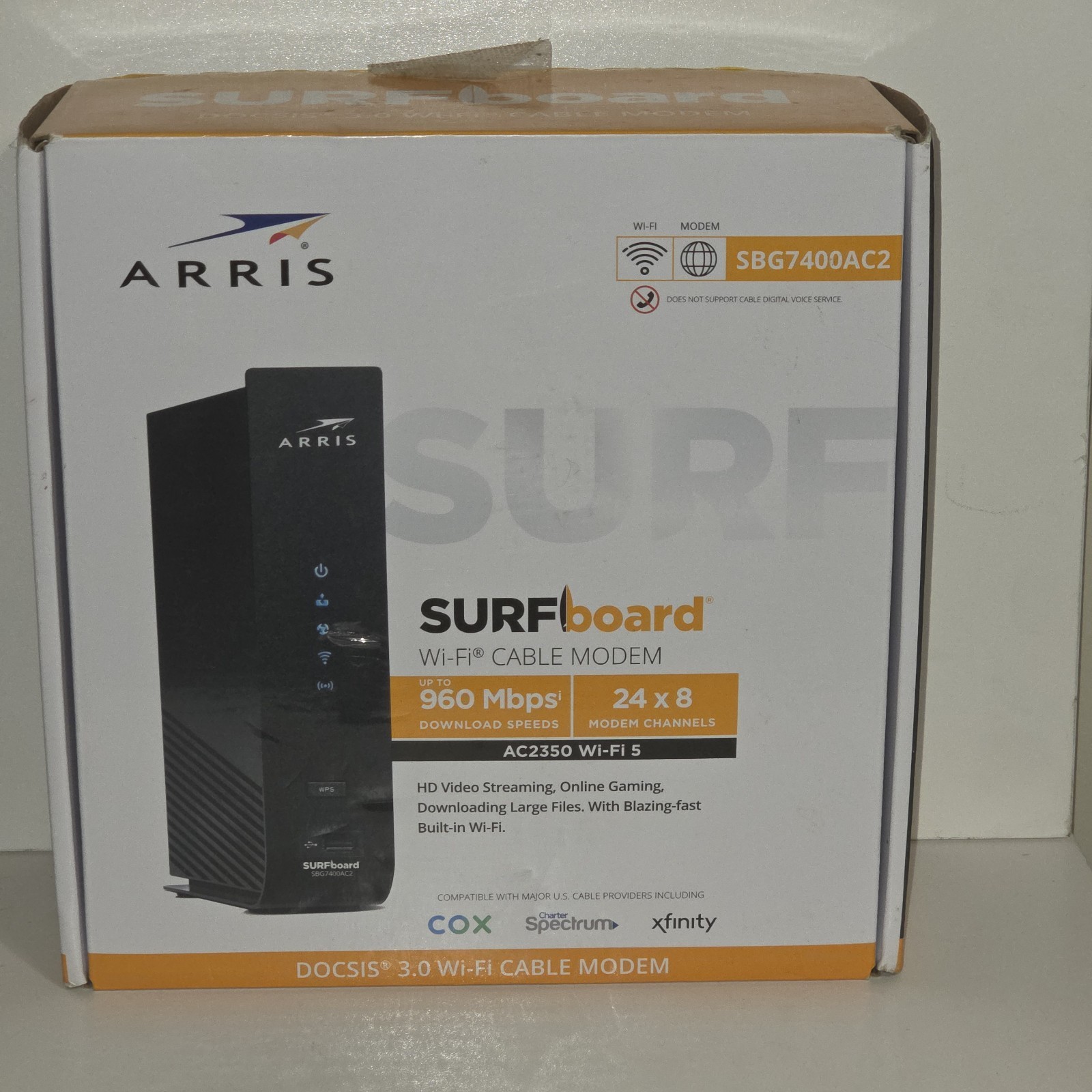 Arris SurfBoard SBG7400AC2  3.0 Modem WiFi Router AC2350 24x8 Channels 960 Mbps