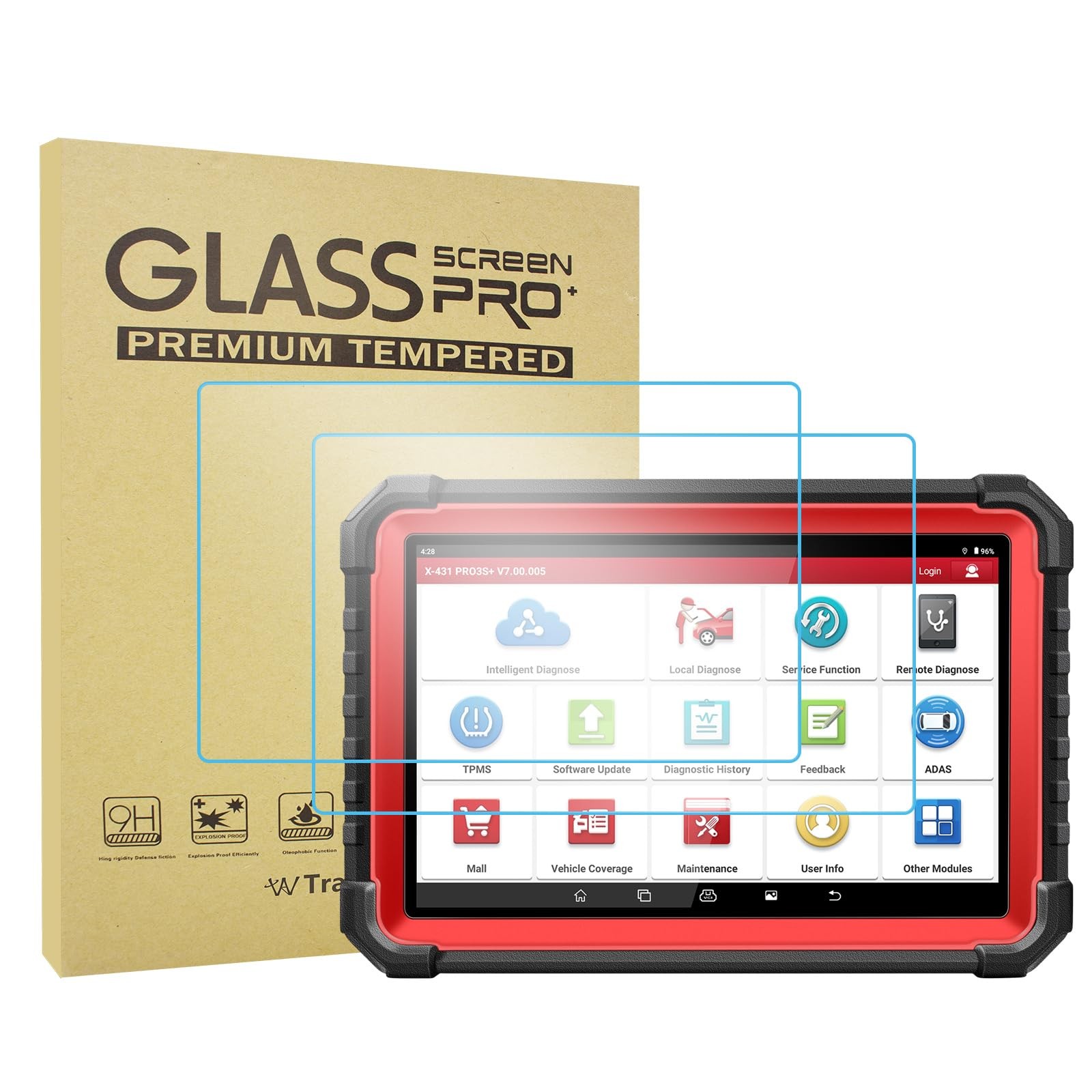 2PCS Tempered Glass Screen Protector for LAUNCH X431 PRO3S+ Elite Sized 222mm...
