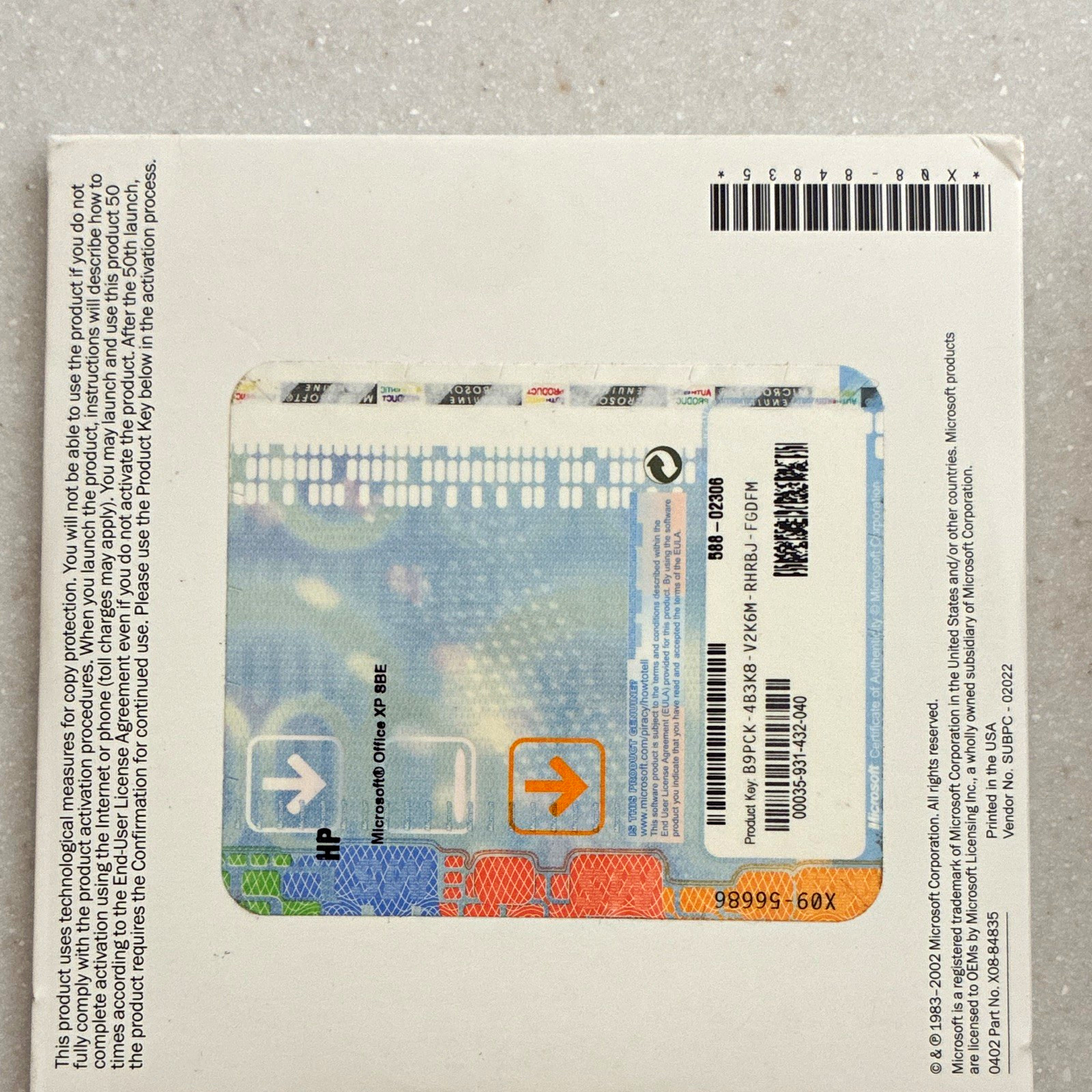 Microsoft Office XP Small Business CD w/ Product Key Windows English 1 Device