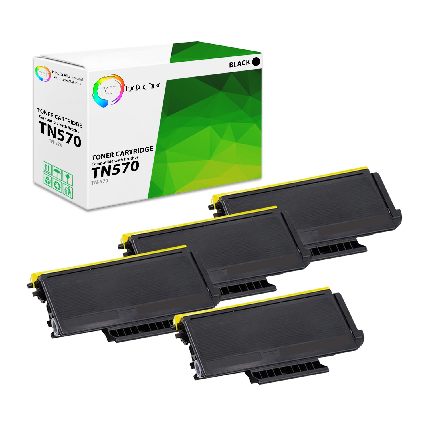 TCT 4PK TN570 Black Compatible Toner For Brother HL 5140 DCP 8040 MFC 8440D 8840