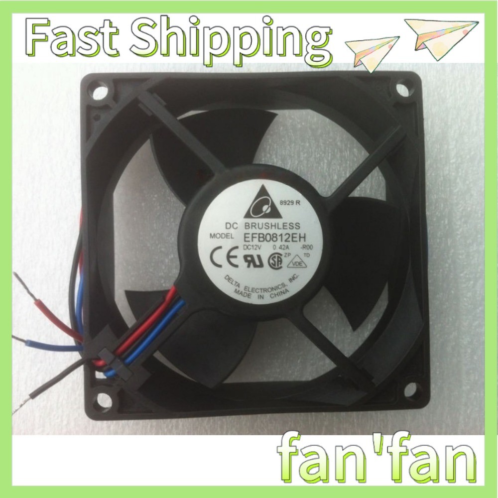 EFB0812EH-R00 1PCS Delta 8025 8CM 12V 0.42A 3-wire cooling fan Fast Delivery
