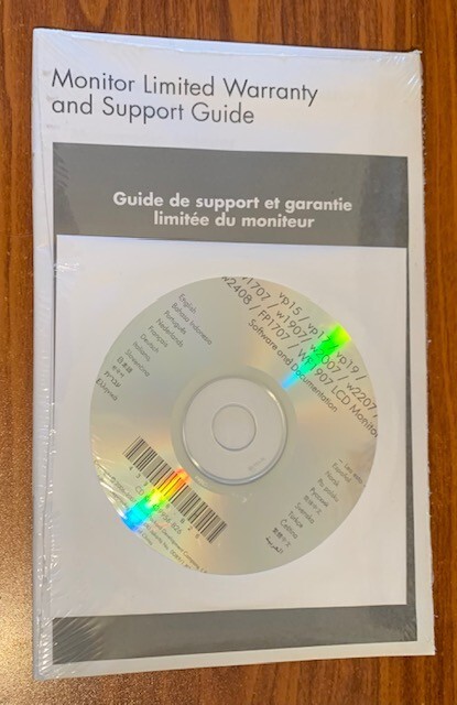 Hewlett-Packard Monitor Limited Warranty And Support Guide & CD Kit439956-B26