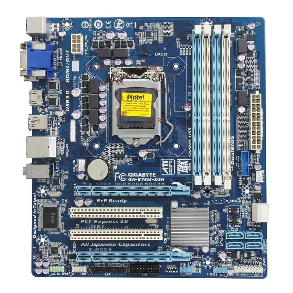 For Gigabyte GA-B75M-D3H LGA1155 DDR3 M-ATX Motherboard Tested