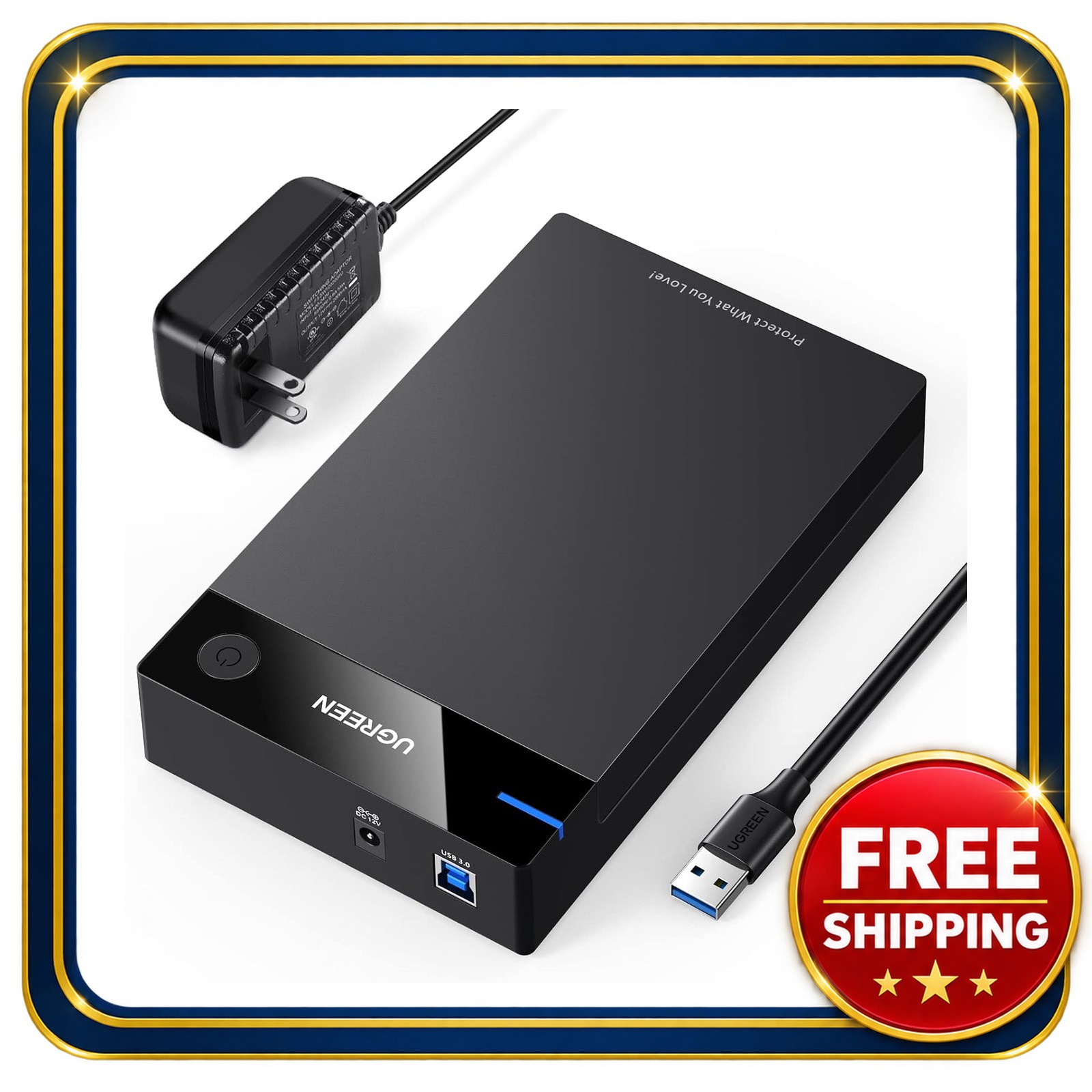 External Hard Drive Enclosure for 2.5/3.5-Inch SATA HDD/SSD 20TB