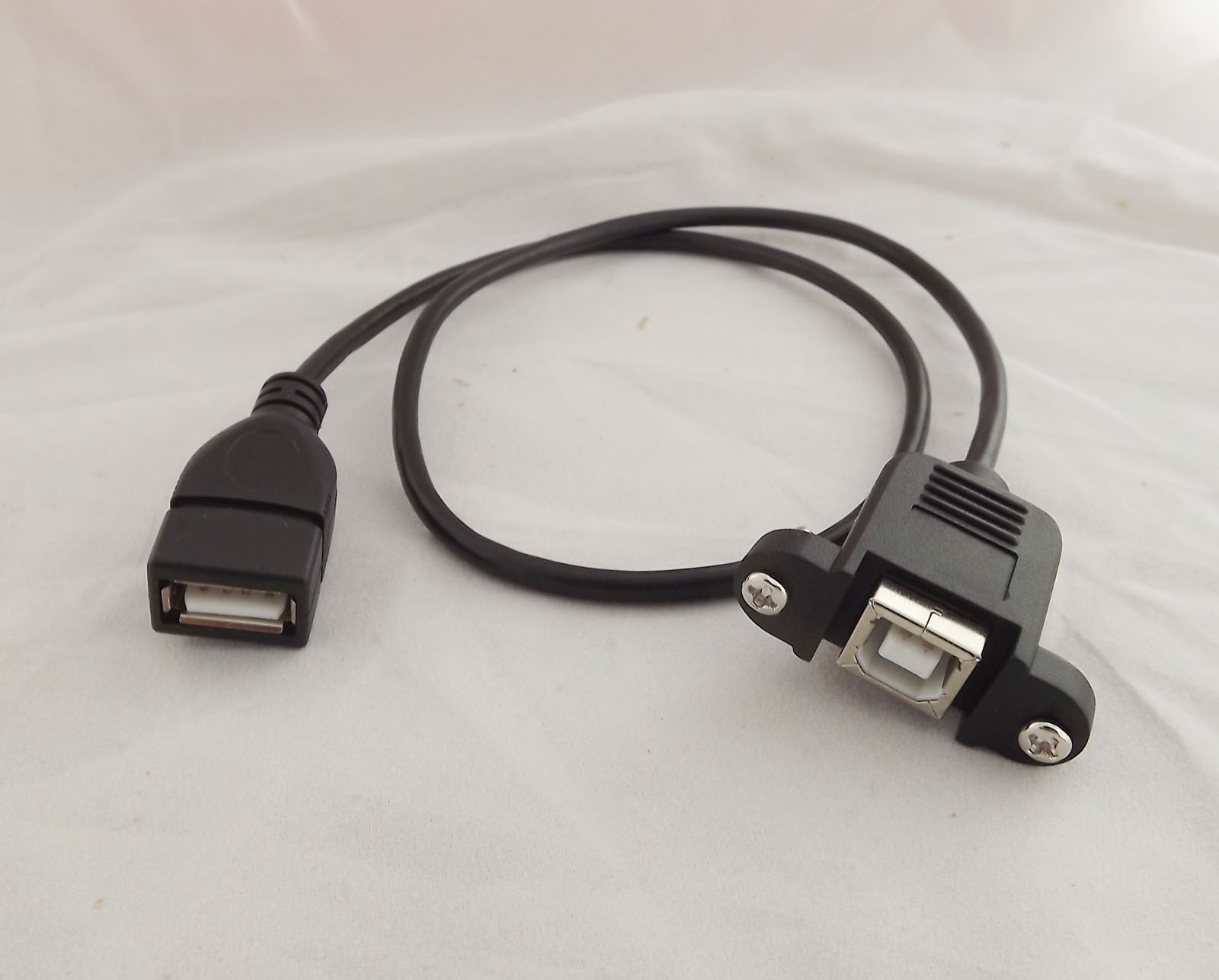 10x USB 2.0 A Female To USB 2.0 B Female Socket Panel Mount Extension Cable 50cm