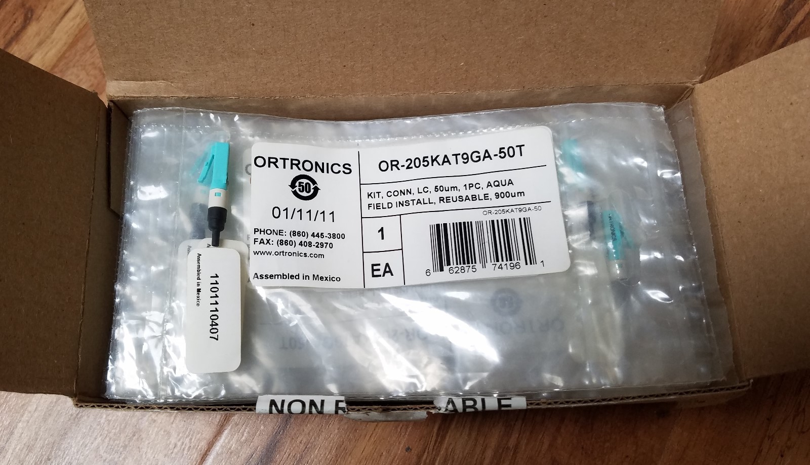 OR-205KAT9GA-50T Ortronics LC Reusable Connector Field-Installable - LOT OF 12