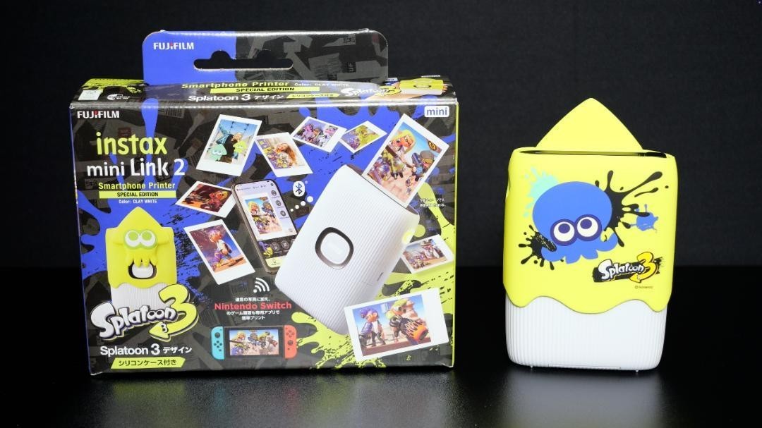 Fujifilm Instax Mini Link 2 Cheki Smartphone Printer W/ Nintendo Splatoon 3 Case