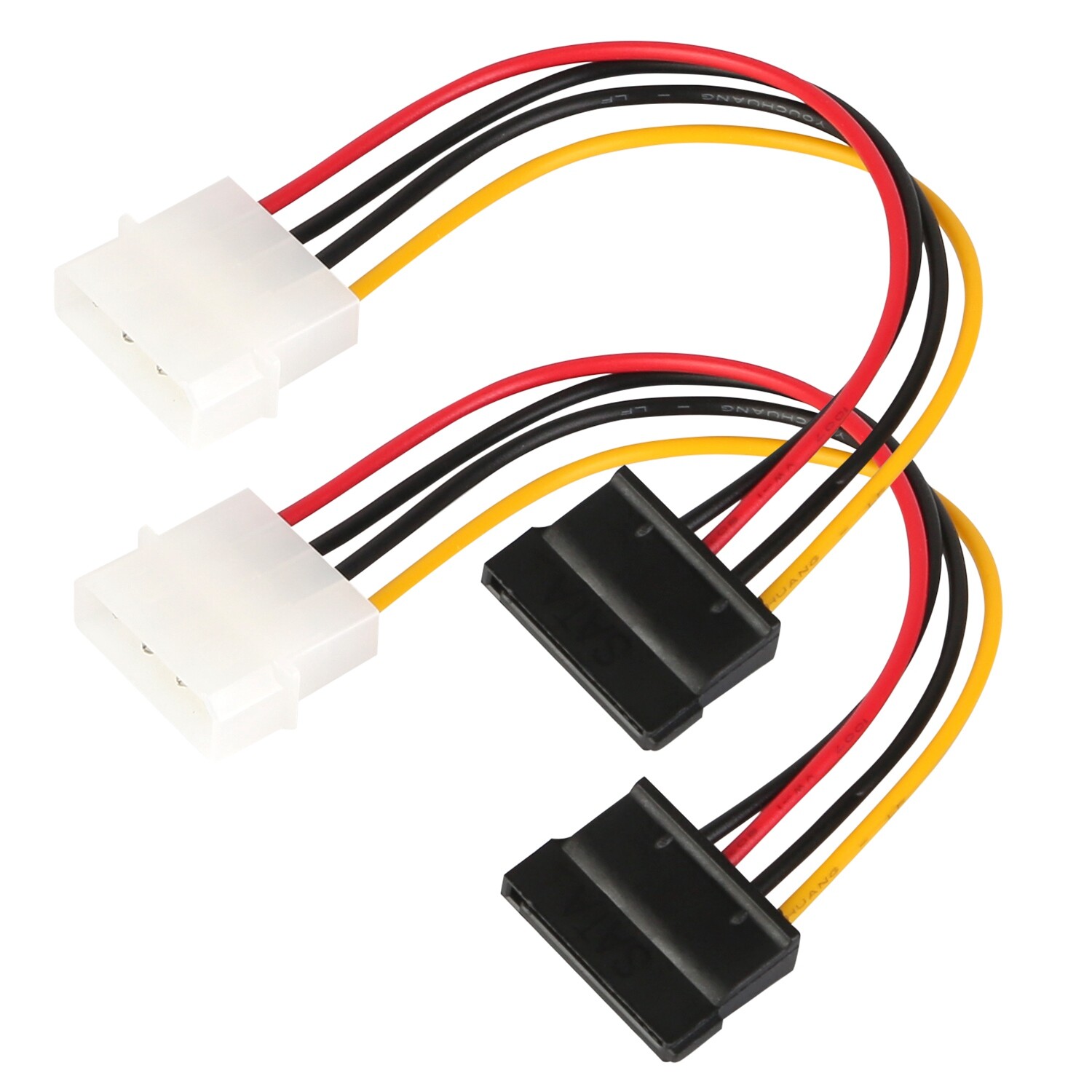 New 2 Packs 4 Pin Male to 15 Pin Female Data Cable Adapter for Hard Drives