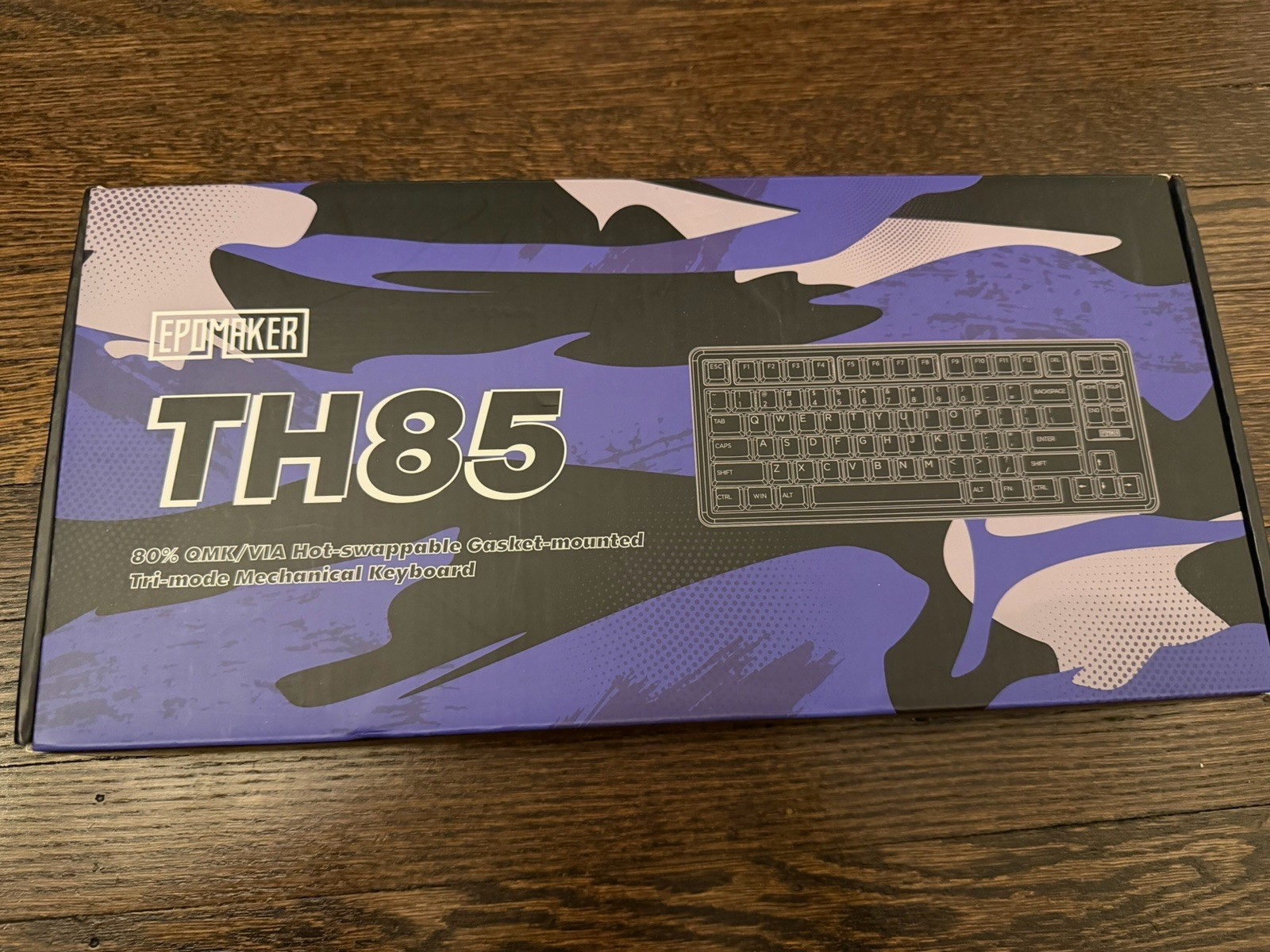 Epomaker TH85 75% Wireless Mechanical Gaming Keyboard - Black & White