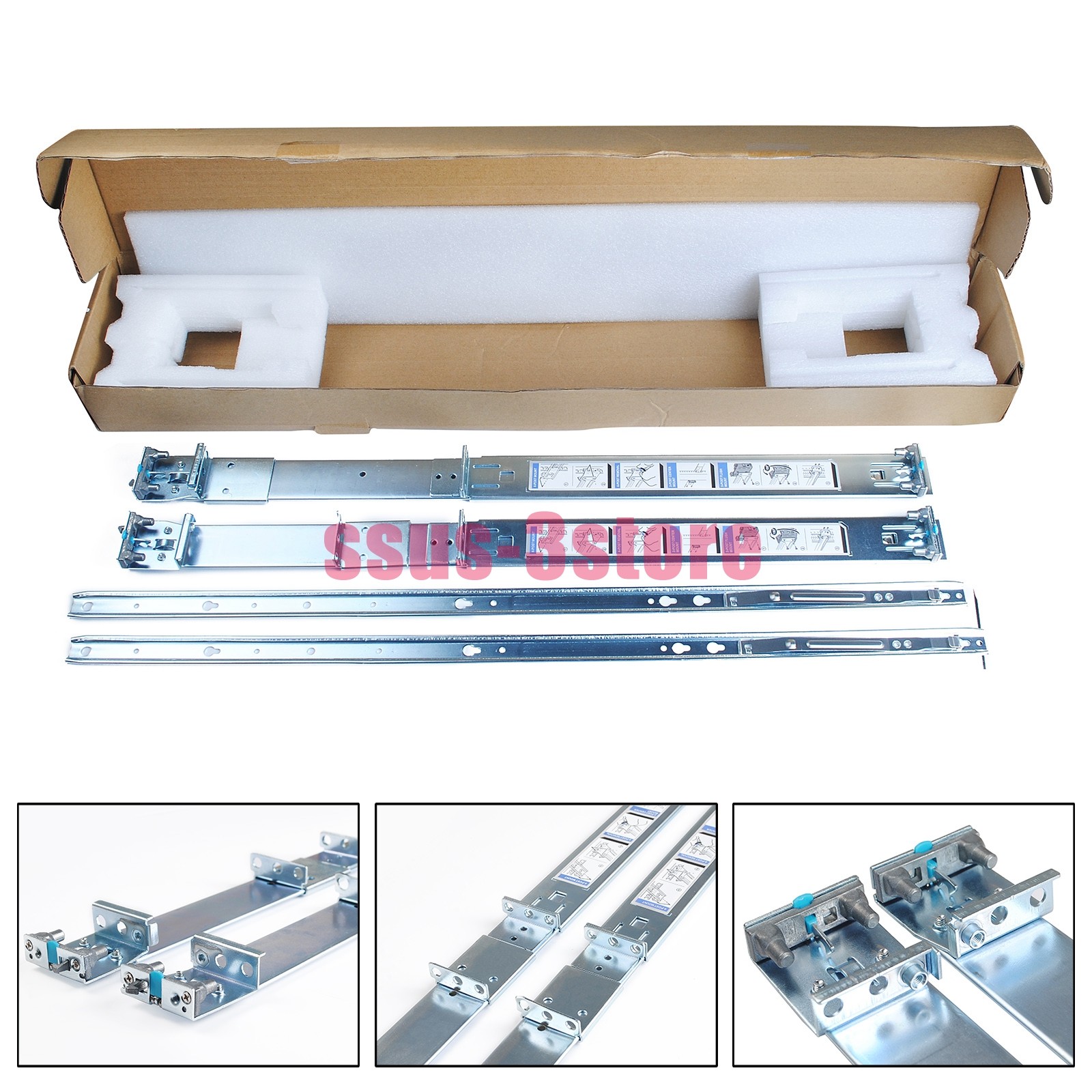 1U Short Rails Kit 053D7M for Dell PowerEdge R740 R640 R630 R620 R440 R420 R340
