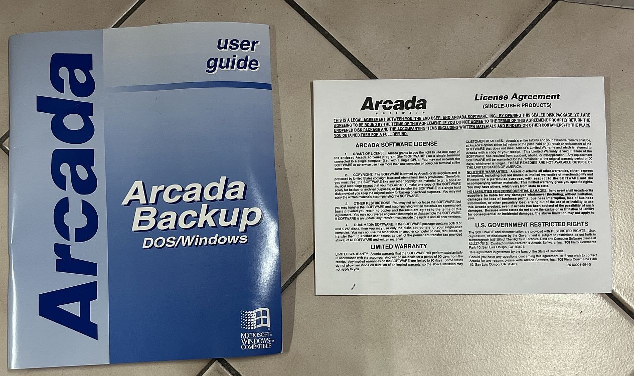 1995 Arcada Backup For Minicartridge DOS/Windows 95 User Guide V4.3